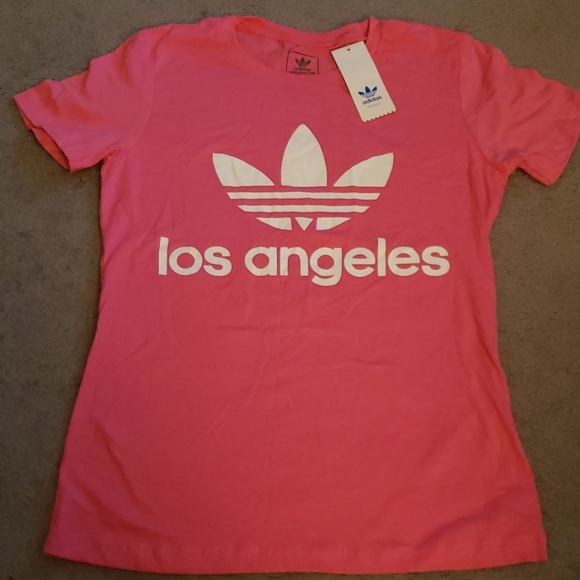 Adidas Pink Boyfriend Los Angeles T Shirt RARE - Picture 1 of 3